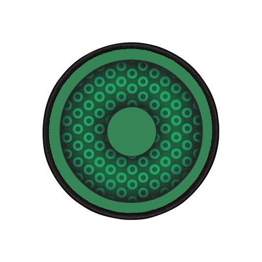 Iron-On Donut Patch - "Traditional Paradox Donut" - green/green paradoxical donuts