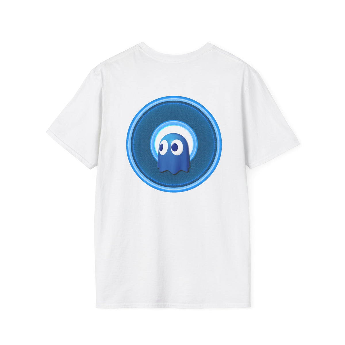 Classic Donut Tee - Unisex Soft-Style - "The Story of the Donut - a Ghostly Good Time" - variant 2 - blue/light blue rustic donut