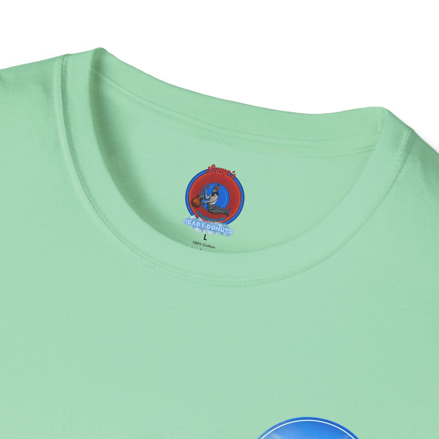 Classic Donut Tee - Unisex Soft-Style - "Still Loading Sand" - vivid blue  pic donut - variant 1