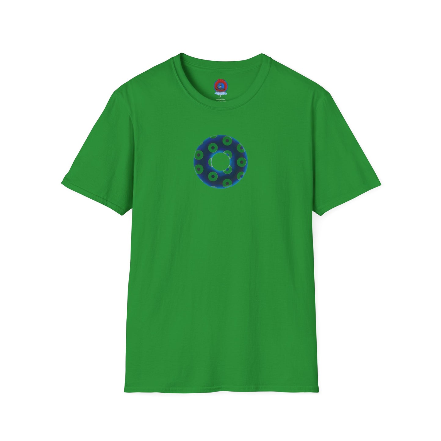 Plain Donuts/Unisex Soft-Style - "Plain Blimpy Paradoxical Donuts" - dark blue/lime green donuts