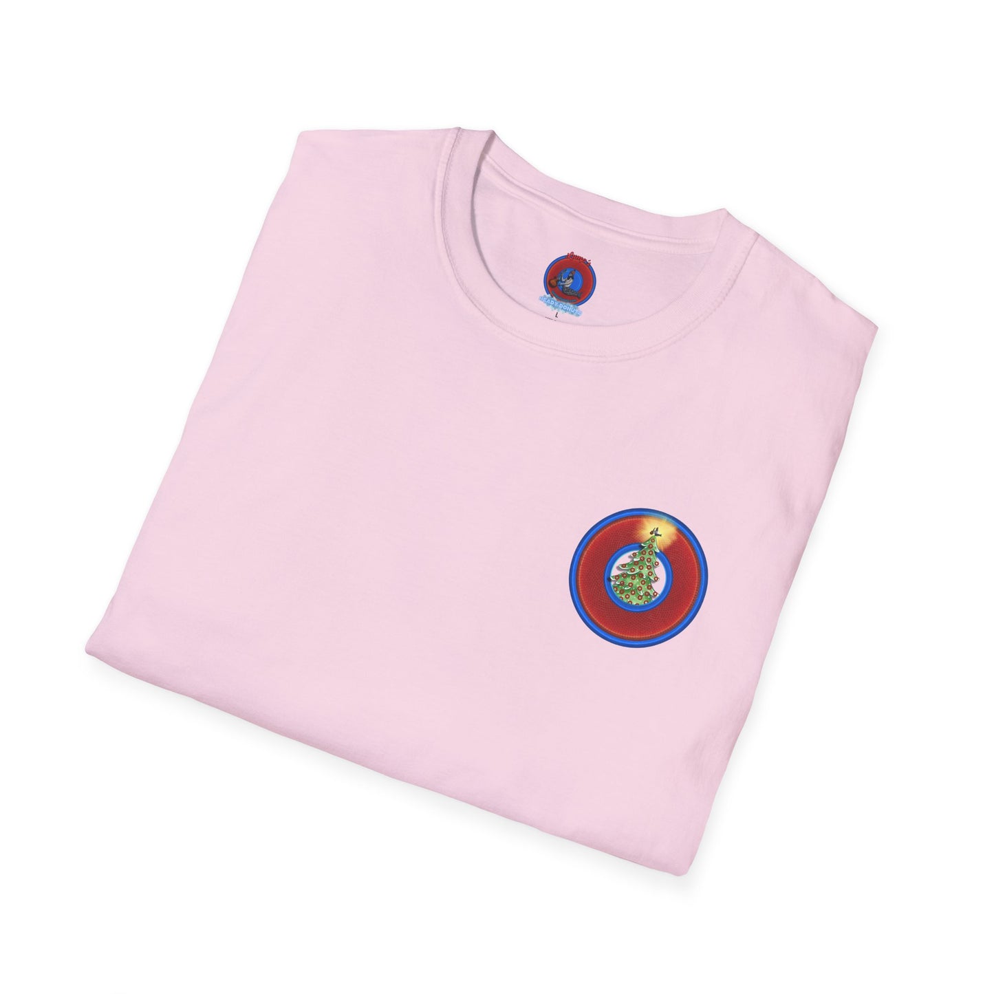 Classic Donut Tee - Unisex Soft-Style - "It's Always Phishmas in Philly" - rustic red/blue donut