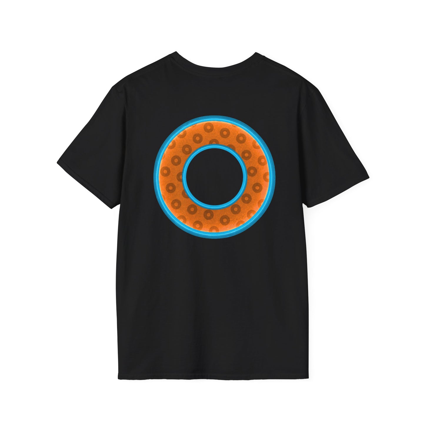 Plain Donuts/Unisex Soft-Style - "Plain Wide Mouthed Paradoxical Donuts" - orange/aquamarine blue donuts