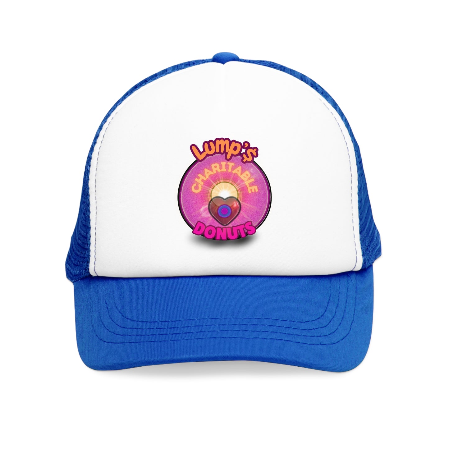 Lumpy Trucker Hat - "The Lump's Charitable Donut" - pink donut [*100% of profit to our general charity fund - for this print]