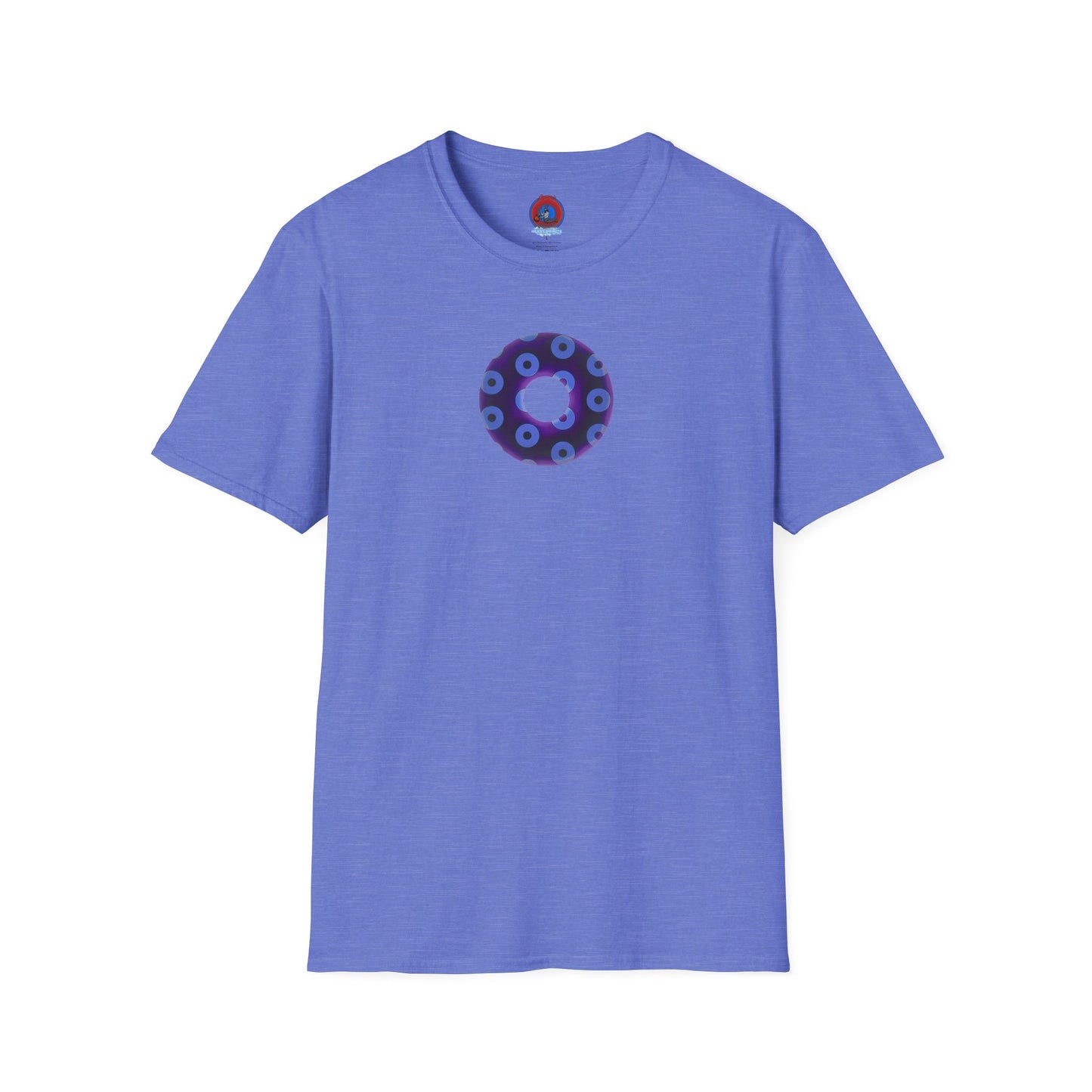Plain Donuts/Unisex Soft-Style - "Plain Blimpy Paradoxical Donuts" - dark purple/Carolina blue donuts