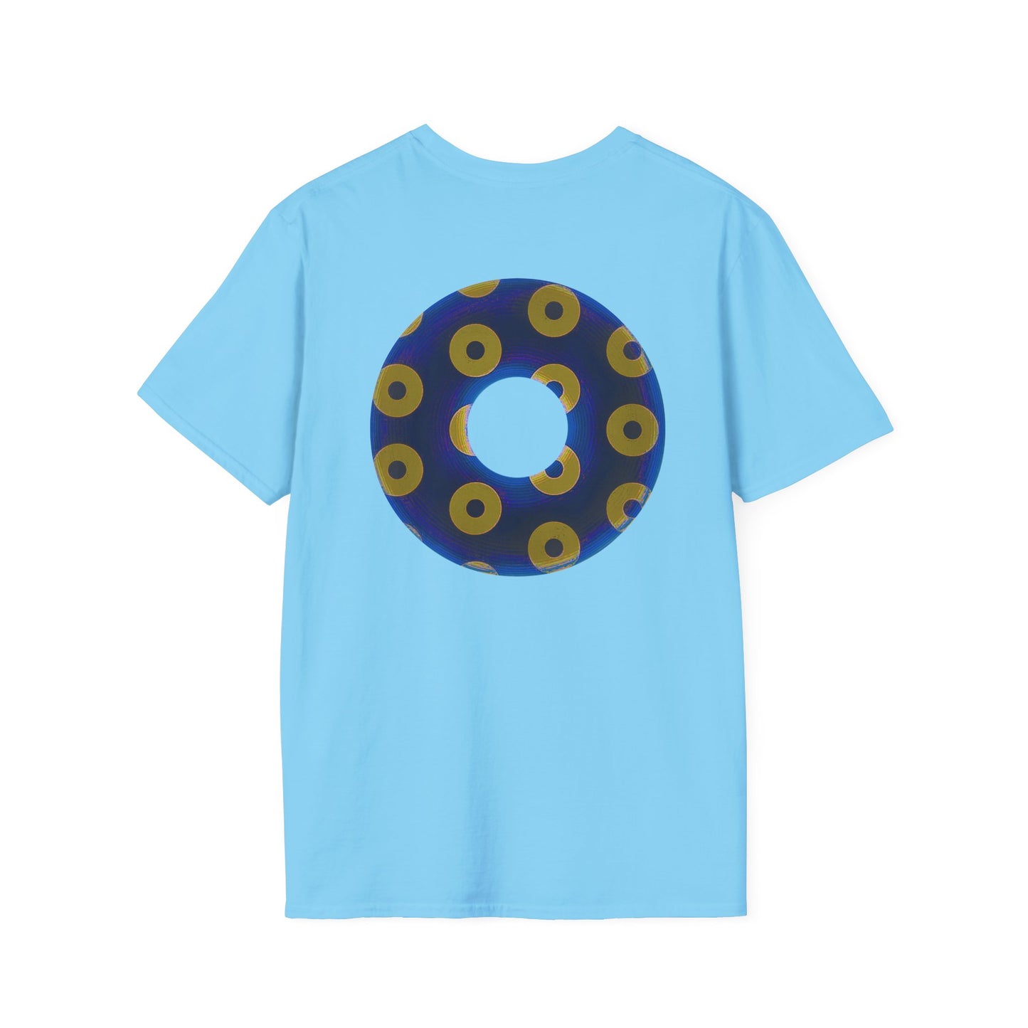 Plain Donuts/Unisex Soft-Style - "Plain Blimpy Paradoxical Donuts" - dark royal blue/yellow donuts