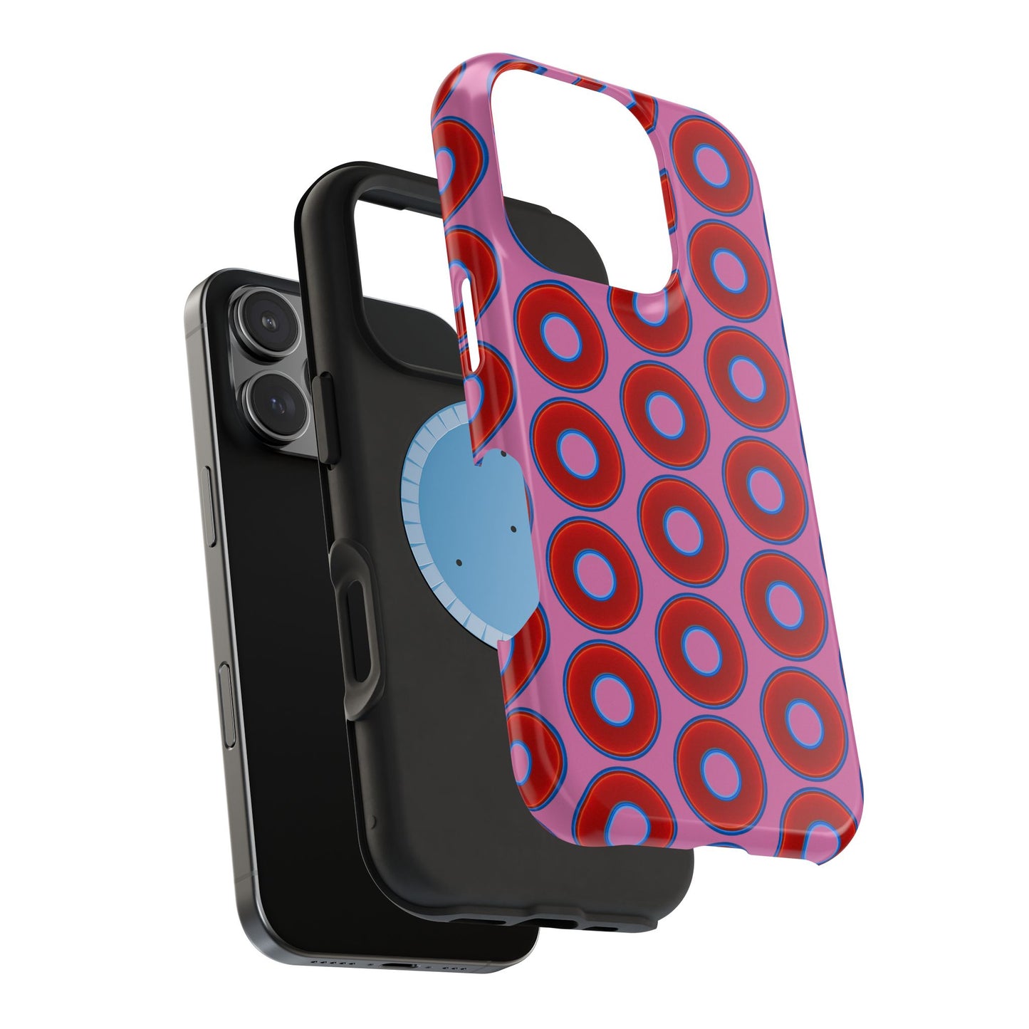 Magnetic Tough Donut Case - red vivid donut print w/pink background