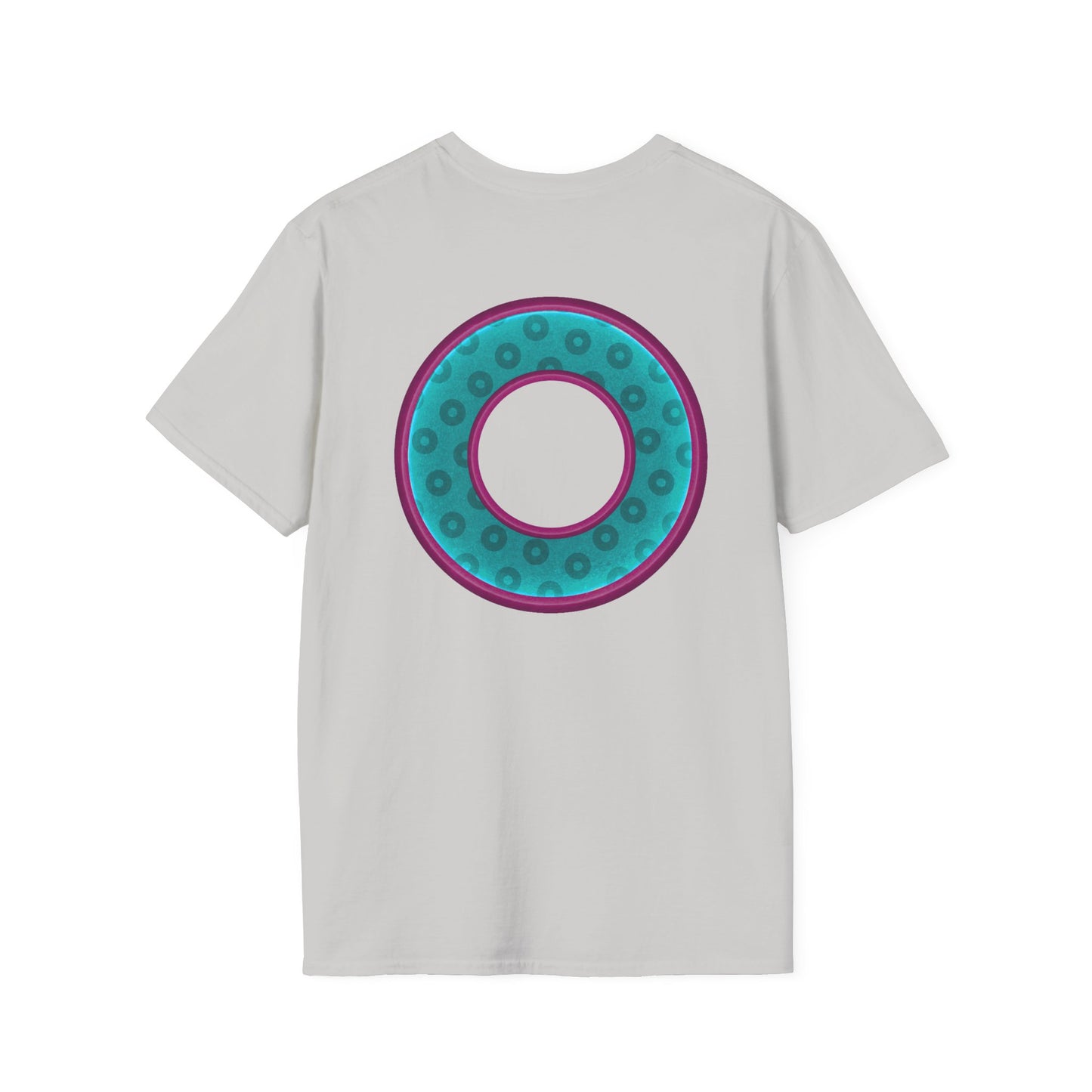 Plain Donuts/Unisex Soft-Style - "Plain Wide Mouthed Paradoxical Donuts" - teal/purple donuts