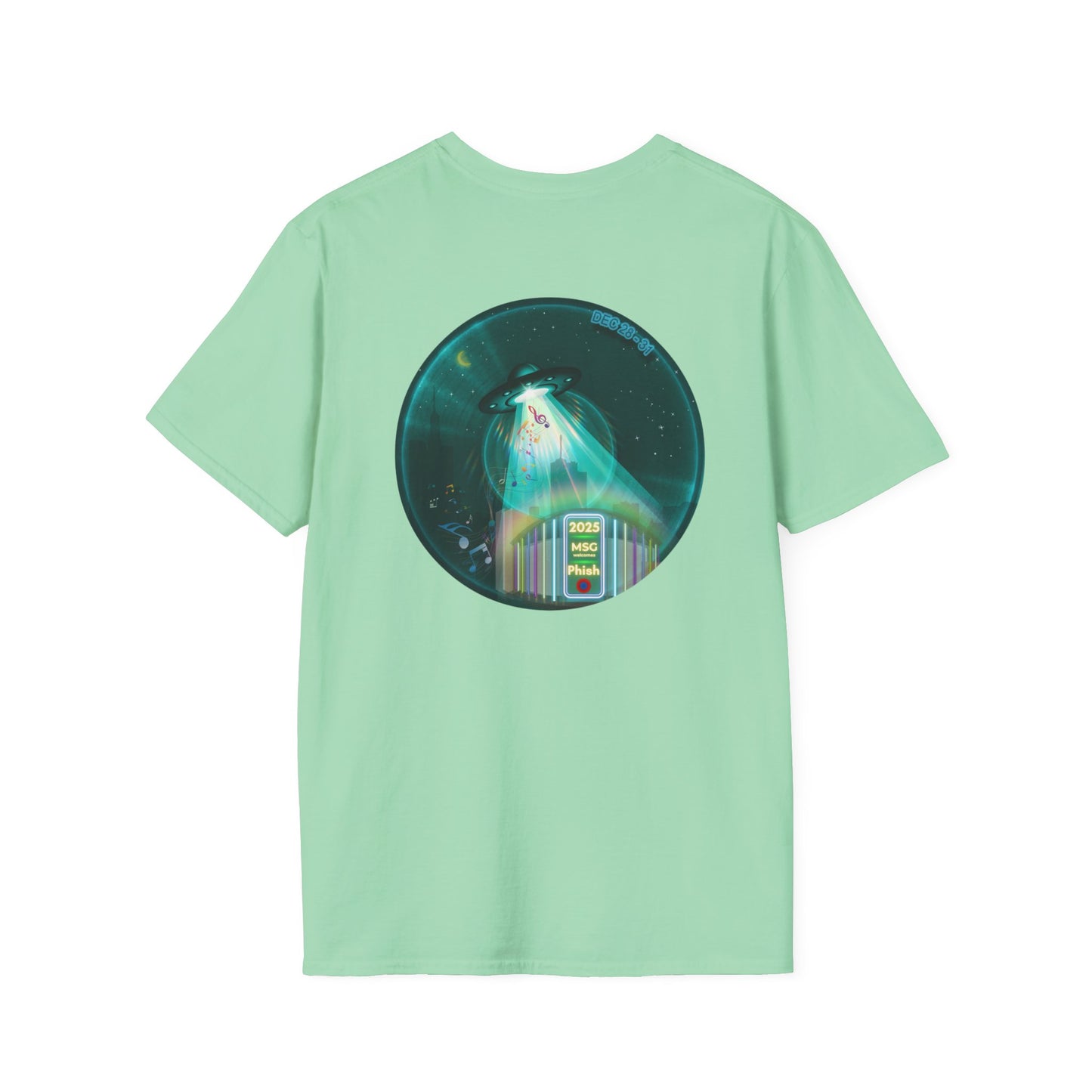Classic Donut Tee - Unisex Soft-Style - "Secret Ingredient? MSG Of Course" - NYE Dec '24 - green donut