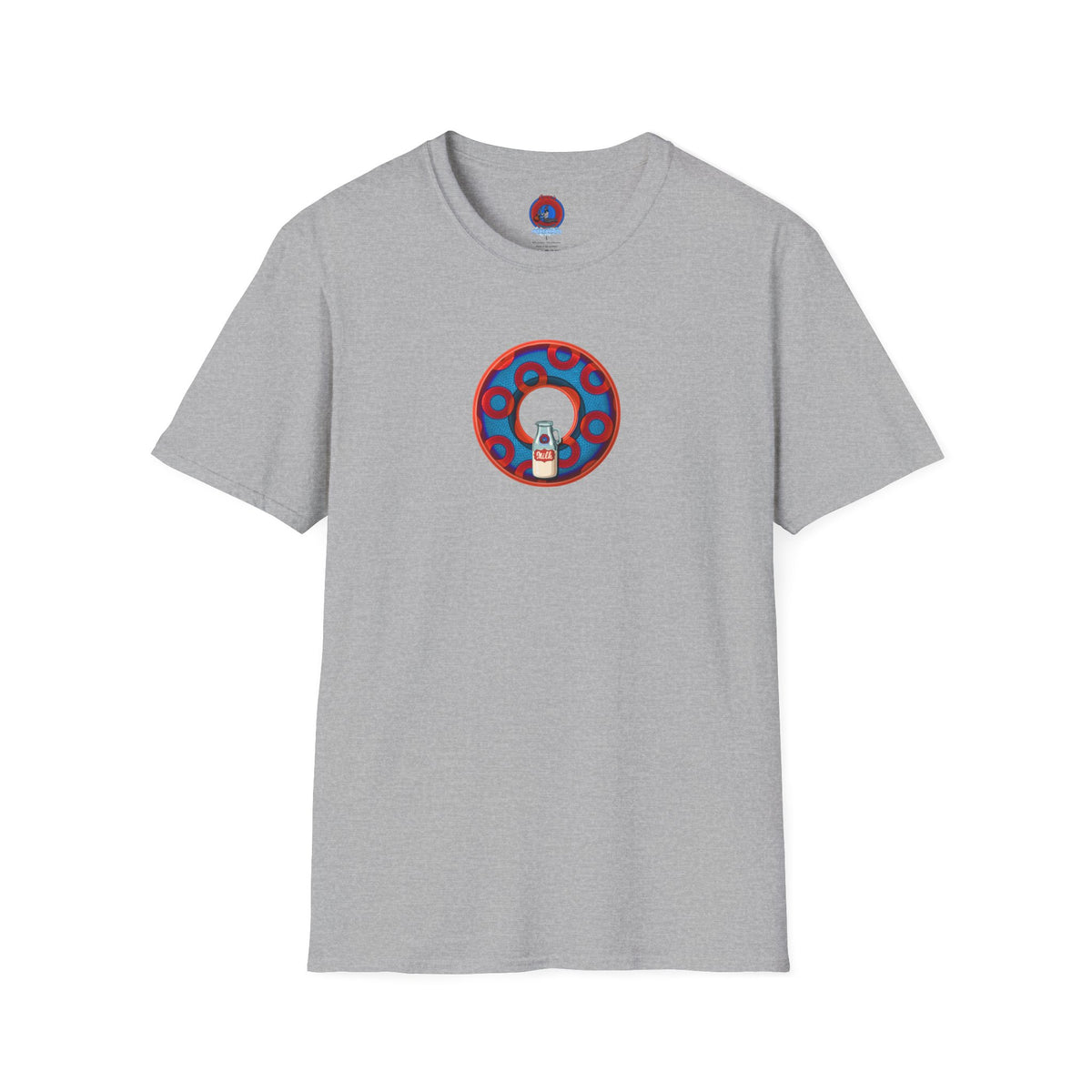 Classic Donut Tee - Unisex Soft-Style - "Wooked Cream - YEMSG Donut " - blue/red rustic paradox donut - variant 1