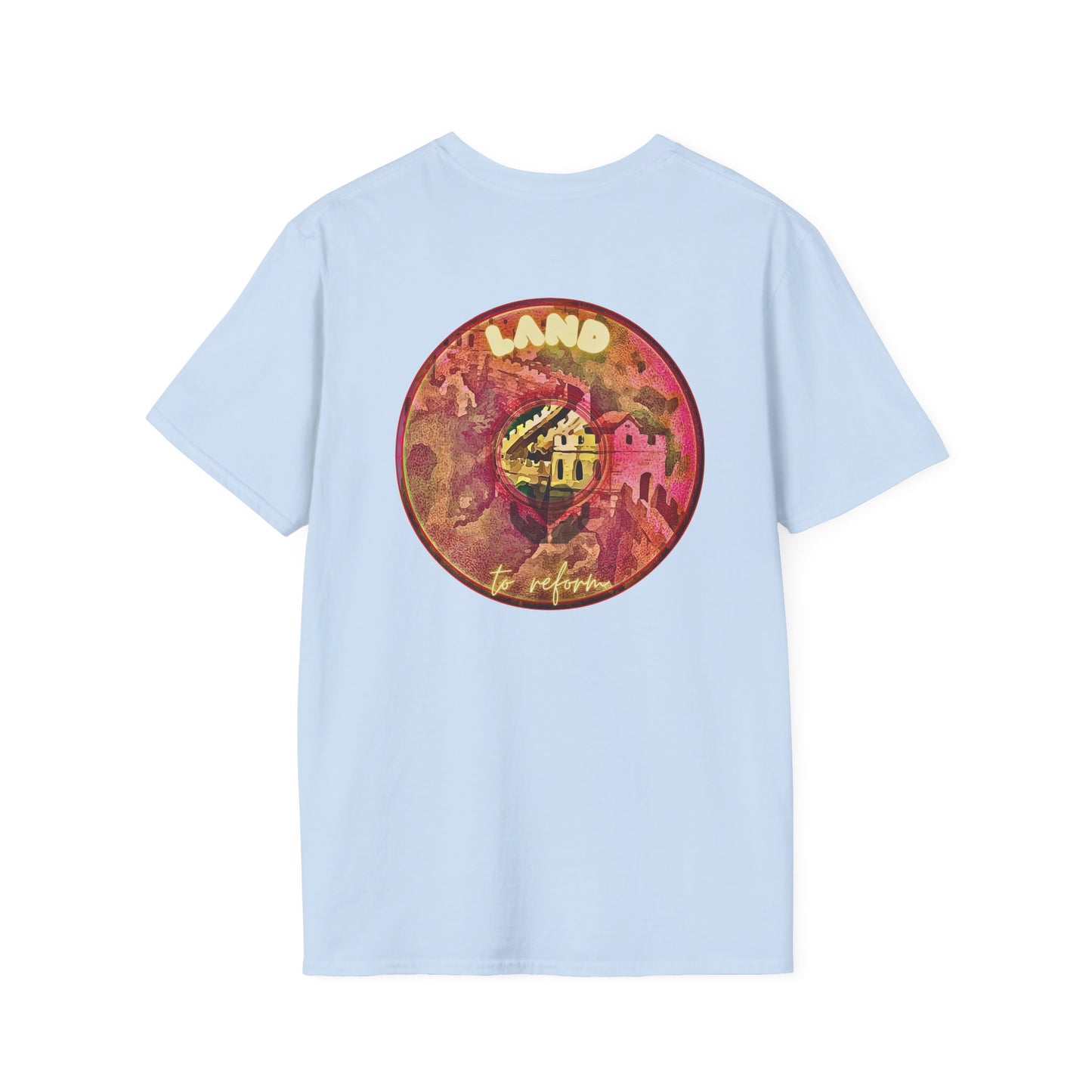 Classic Donut Tee - Unisex Soft-Style - "Donut made with Reforming Dough" - magenta/green donut