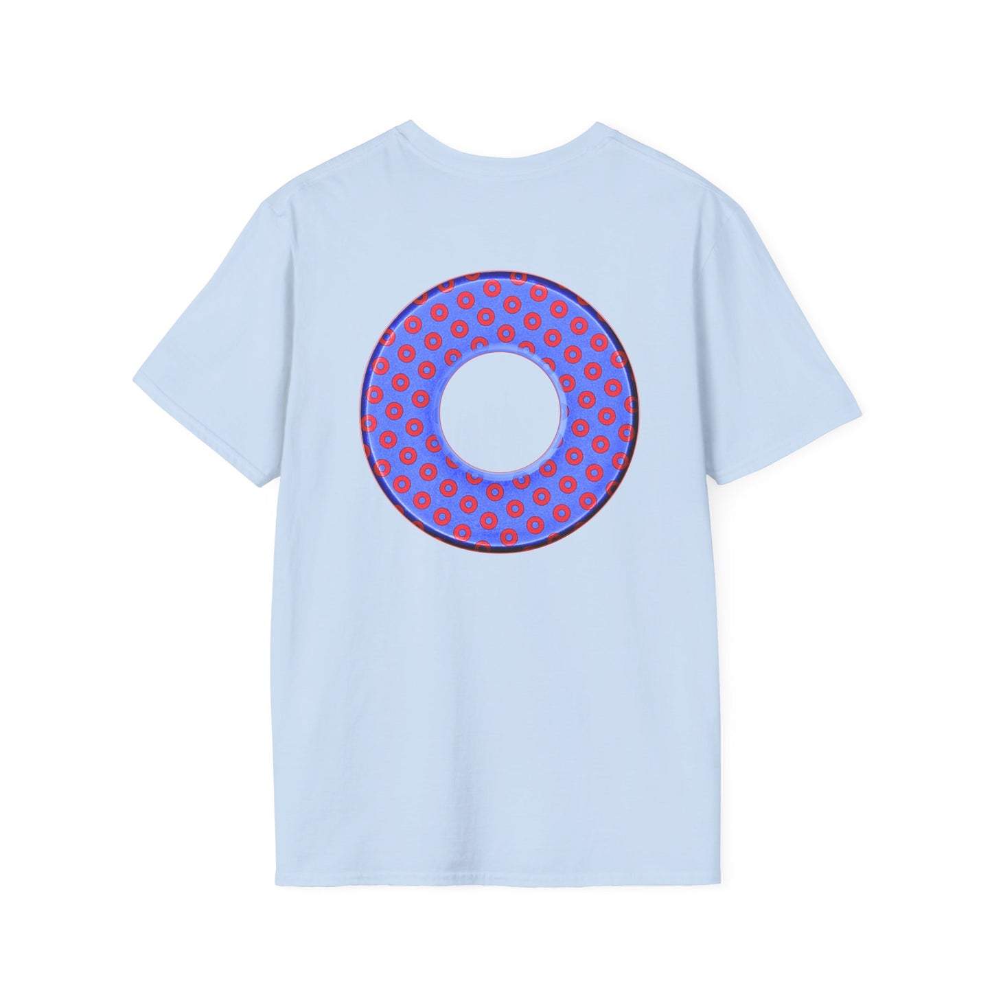 Plain Donuts/Unisex Soft-Style - "Plain Electric Paradoxical Donuts" - light royal blue/red donuts