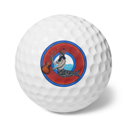 Lumpy Donut Golf Balls - 6-pack - "Doggone Dagon Golf Balls" - red rustic donut