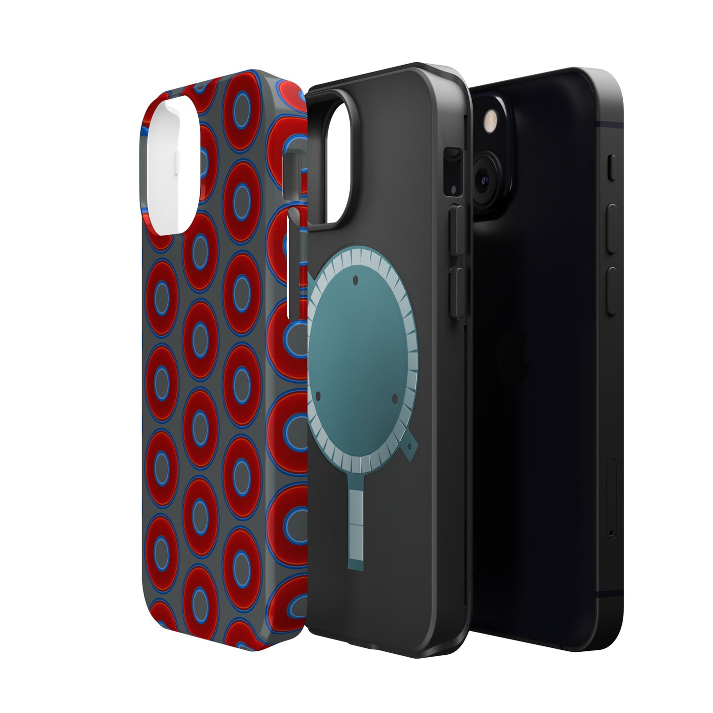 Magnetic Tough Donut Case - red vivid donut print w/dark gray background