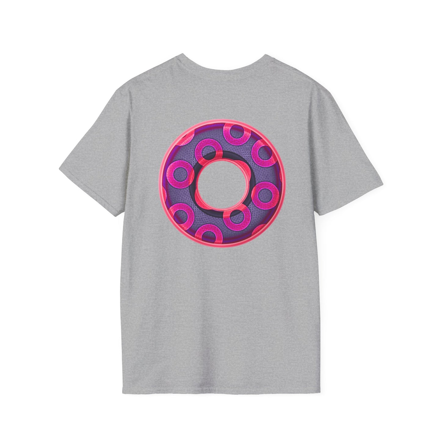 Plain Donuts/Unisex Soft-Style - "Plain Rustic Paradoxical Donuts" - magenta/dark purple donuts