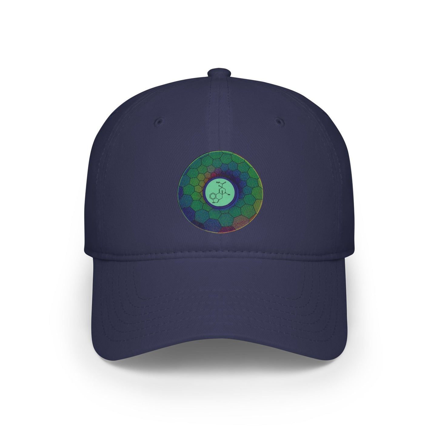 Lumpy Donut Baseball Cap - "Dr. Albert Hofmann" - variant 3 - green hexadonut w/