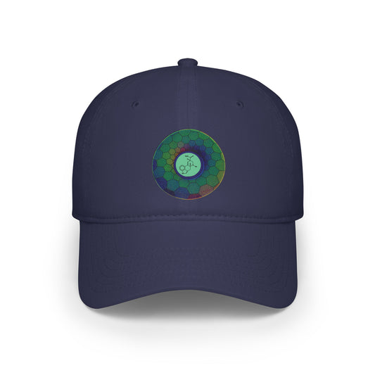 Lumpy Donut Baseball Cap - "Dr. Albert Hofmann" - variant 3 - green hexadonut w/