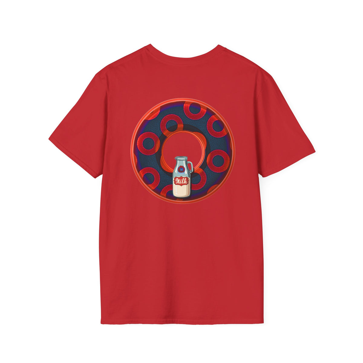 Classic Donut Tee - Unisex Soft-Style - "Wooked Cream - YEMSG Donut " -purple/red rustic paradox donut - variant 3