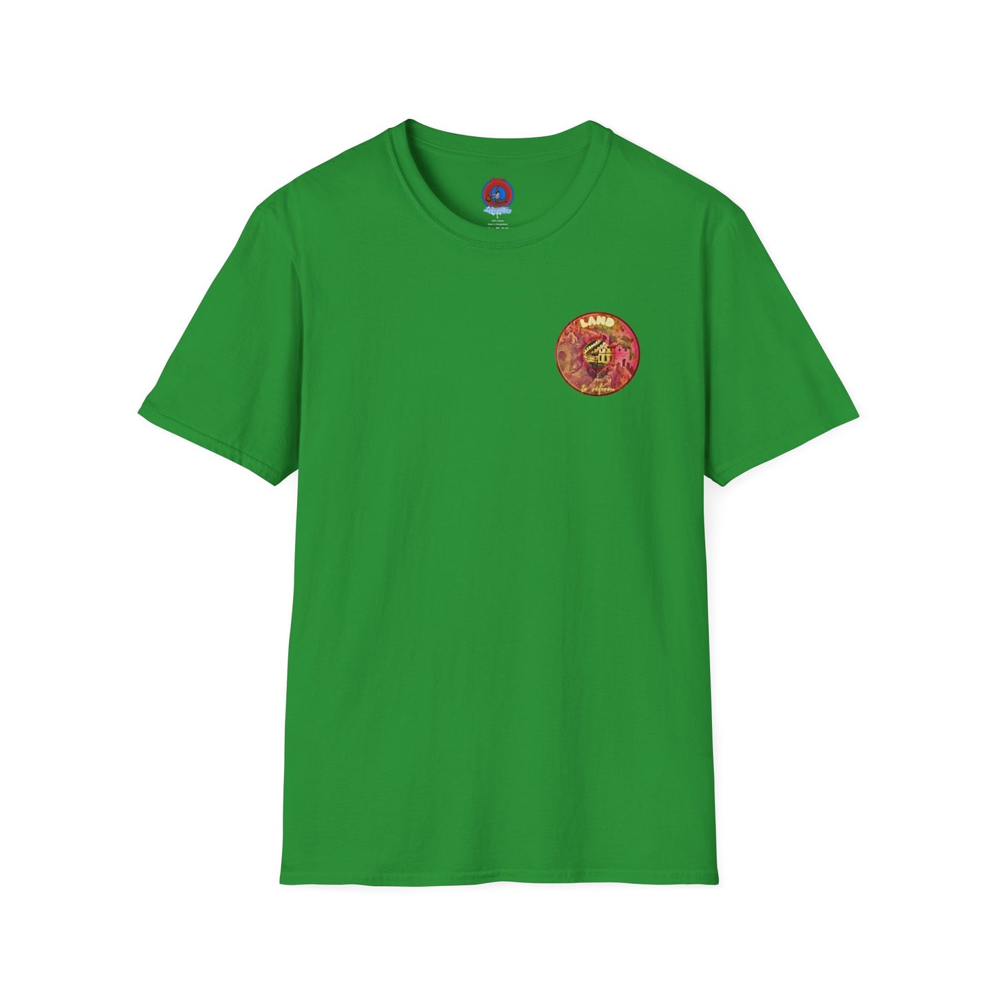 Classic Donut Tee - Unisex Soft-Style - "Donut made with Reforming Dough" - magenta/green donut