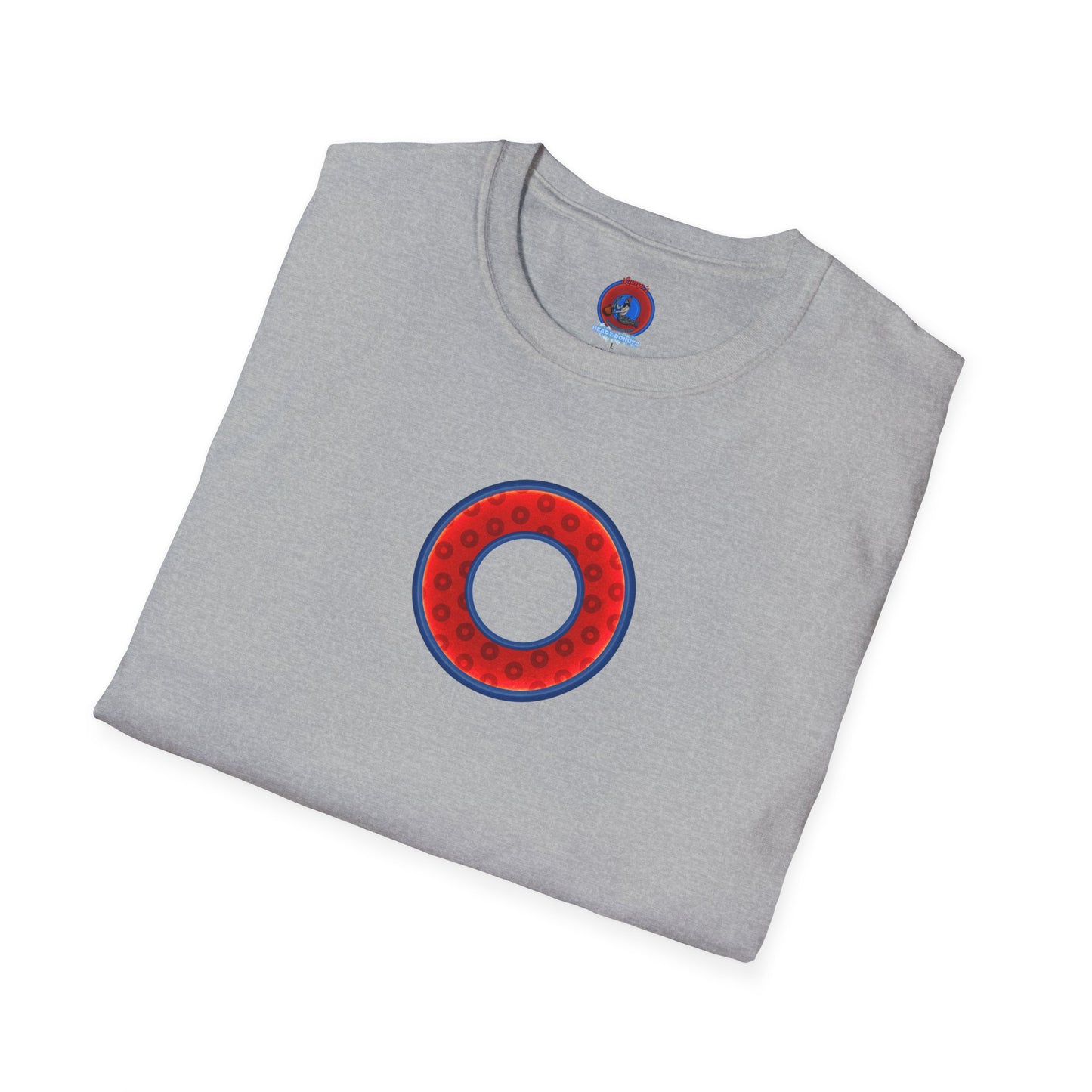 Plain Donuts/Unisex Soft-Style - "Plain Wide Mouthed Paradoxical Donuts" - red/dark blue donuts