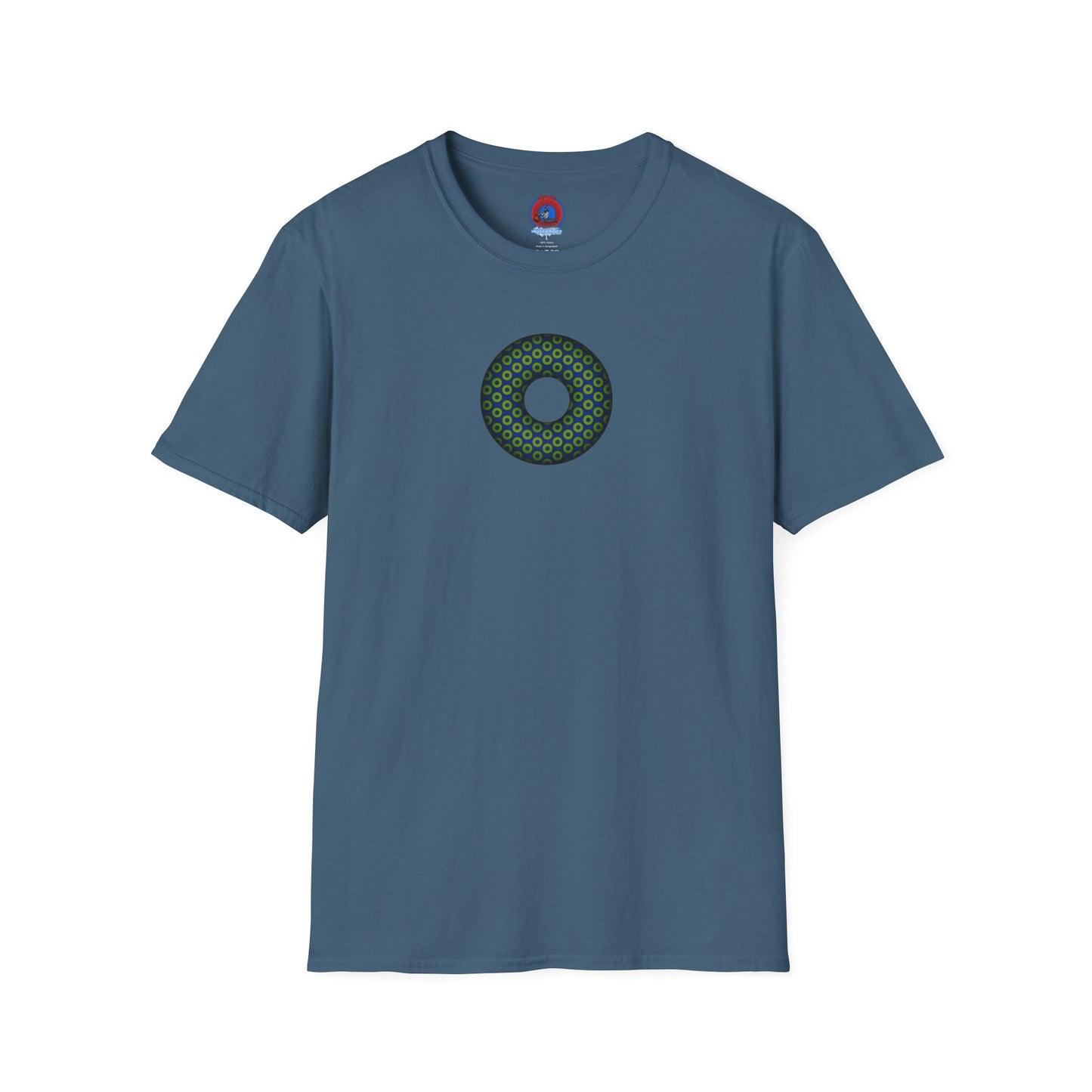 Plain Donuts/Unisex Soft-Style - "Plain Paradoxical Grided Donuts" - lime/dark blue donuts