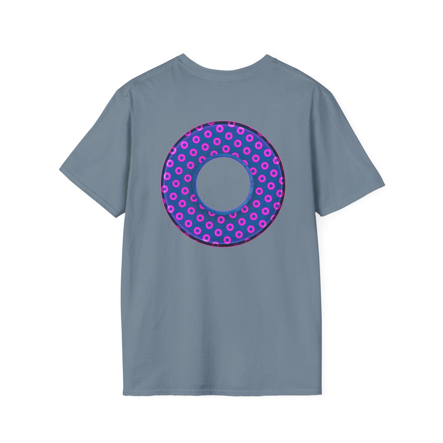 Plain Donuts/Unisex Soft-Style - "Plain Electric Paradoxical Donuts" - pink/dark blue donuts