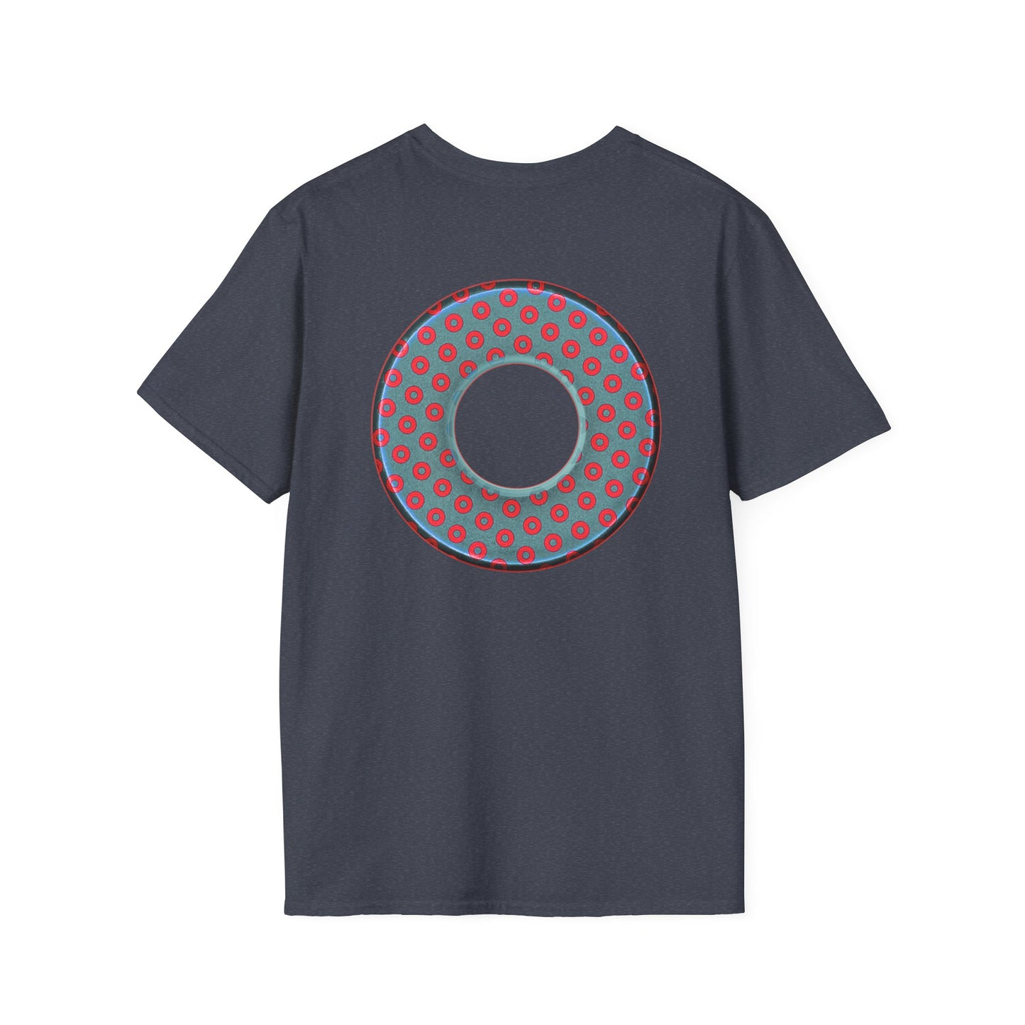 Plain Donuts/Unisex Soft-Style - "Plain Electric Paradoxical Donuts" - steel blue/red donuts