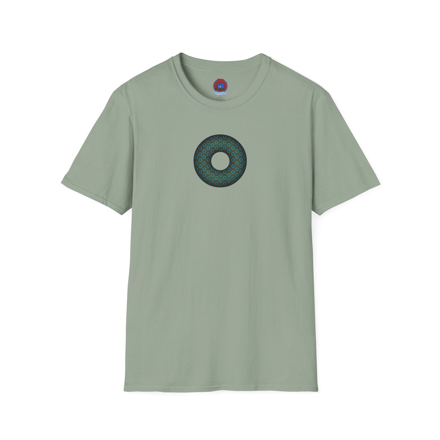 Plain Donuts/Unisex Soft-Style - "Plain Paradoxical Grided Donuts" - teal/brown donuts