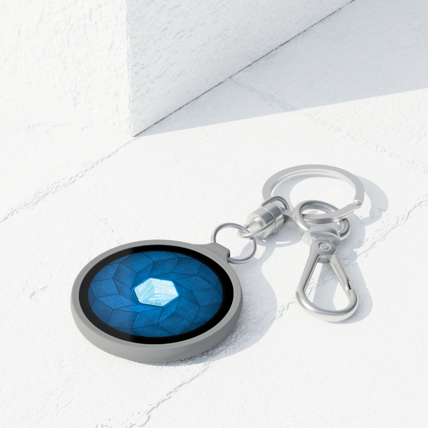 Lumpy Donut Keychain - "It's Ice... Cube's Donut " - series 1.0 - variant 2 - blue cube donut