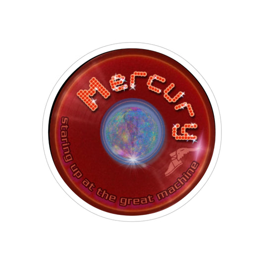 Donut Bumper/Outdoor Sticker - "Donuts of the Gods" - variant 3 - red donut - [Die-Cut] 6"x 6"