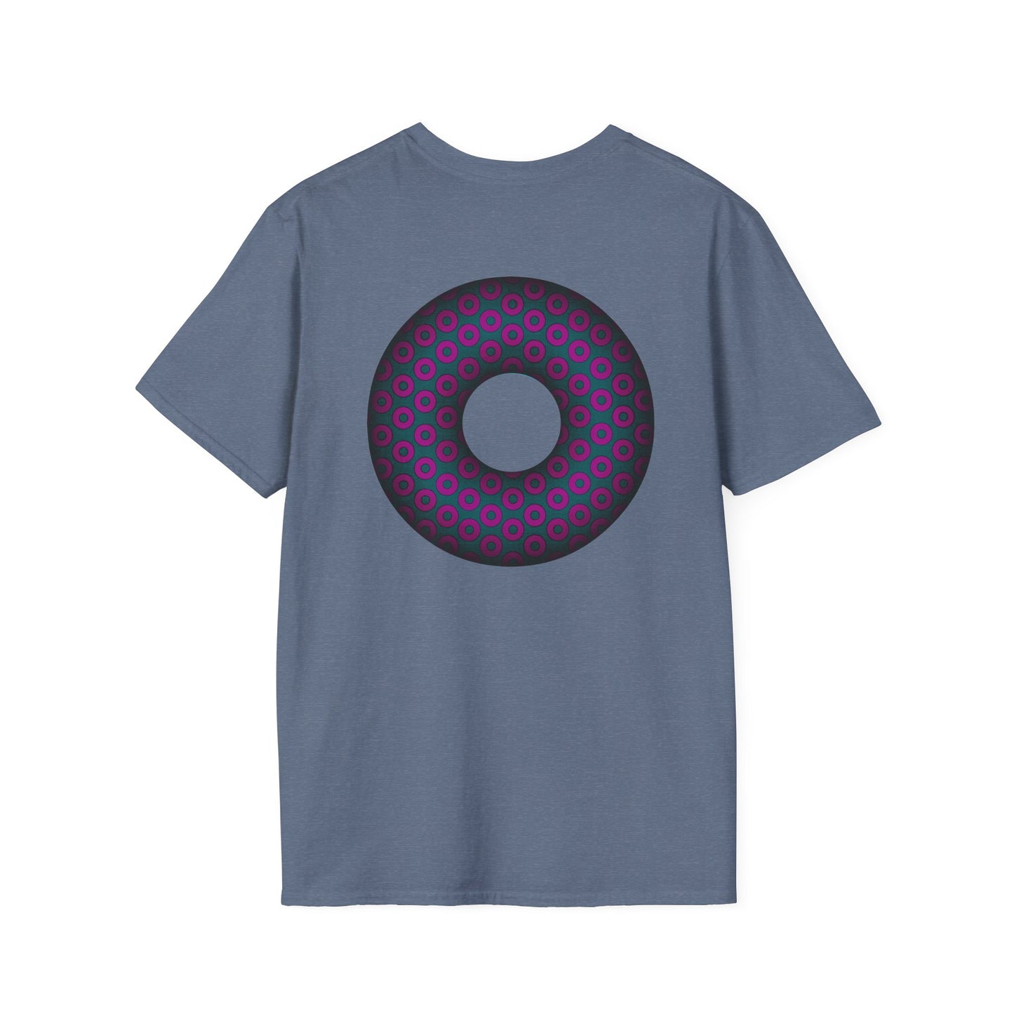 Plain Donuts/Unisex Soft-Style - "Plain Paradoxical Grided Donuts" - dark magenta/faded navy donuts