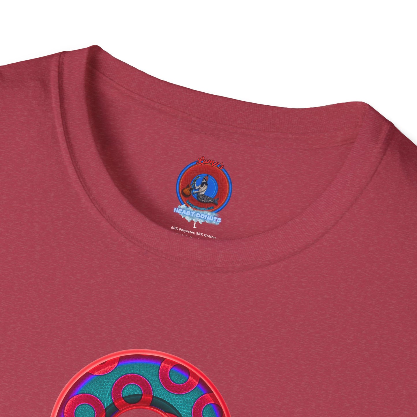 Plain Donuts/Unisex Soft-Style - "Plain Rustic Paradoxical Donuts" - red/steel blue donuts