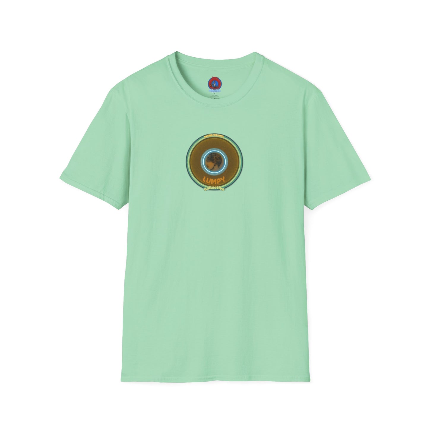 Classic Donut Tee - Unisex Soft-Style - "Lumpy Collective Donut" - bronze/green lumpy donut - variant 5