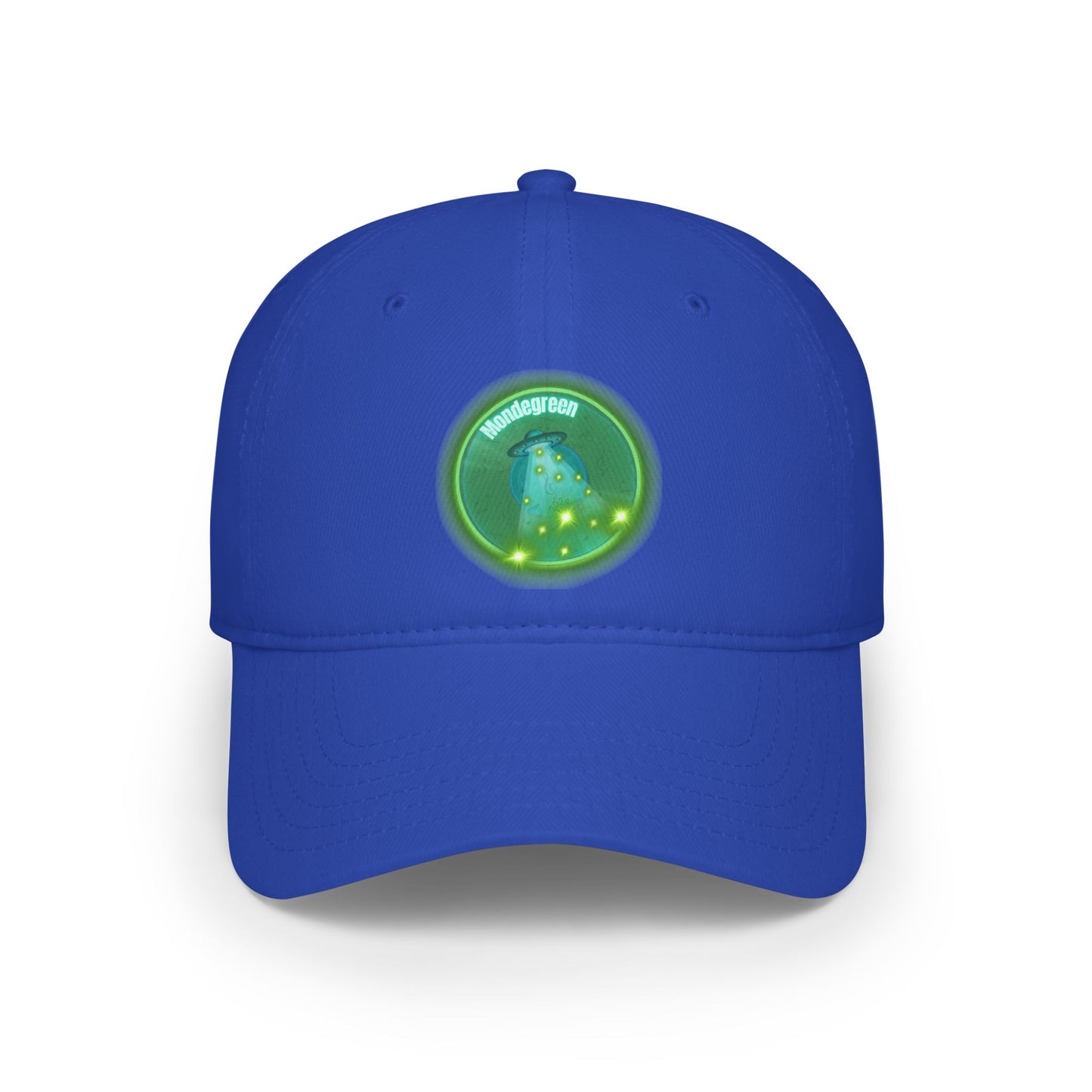 Lumpy Donut Baseball Cap - "Close Encounters of the Delaware Kind" - variant 1 - vivid green record donut w/