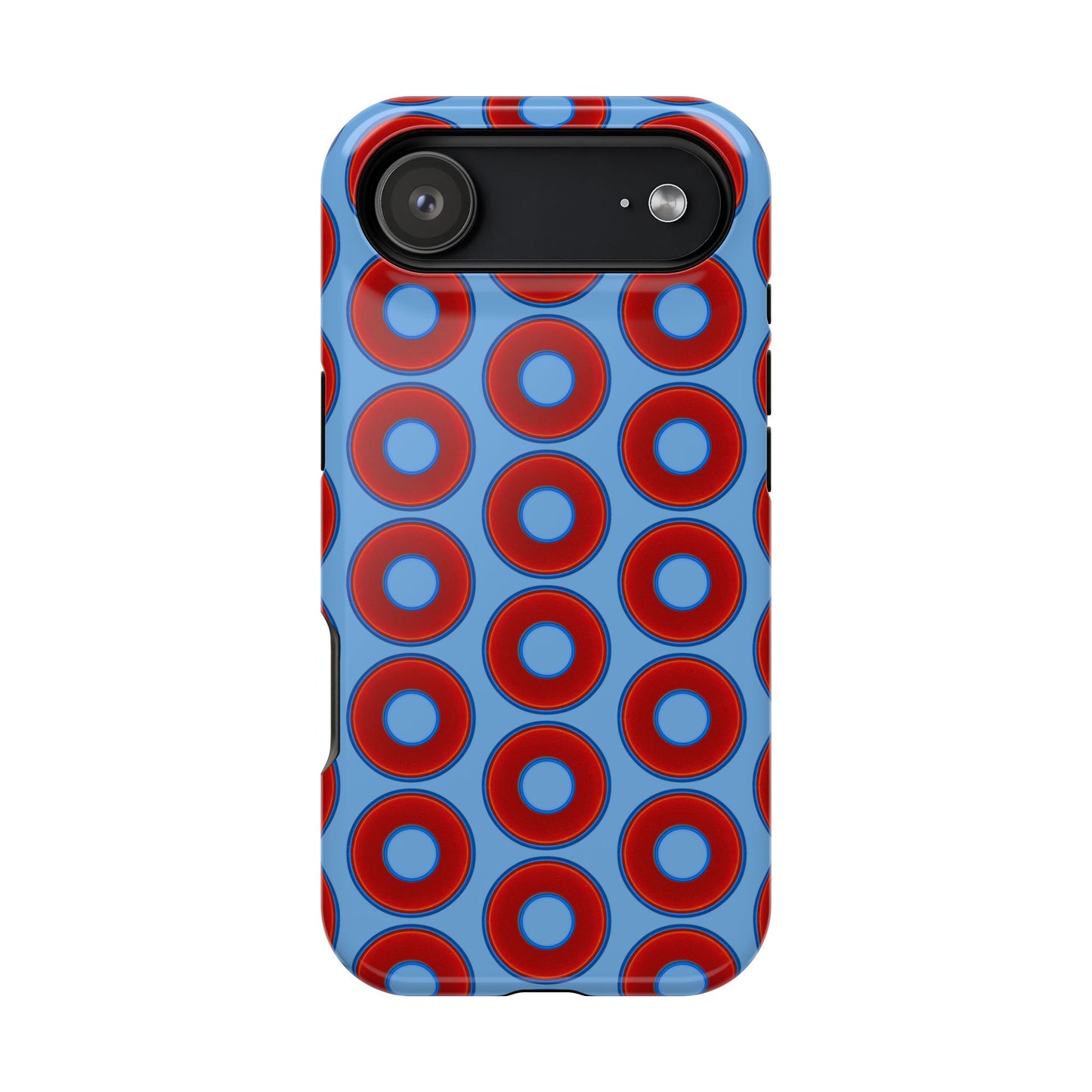 Magnetic Tough Donut Case - red vivid donut print w/light blue background