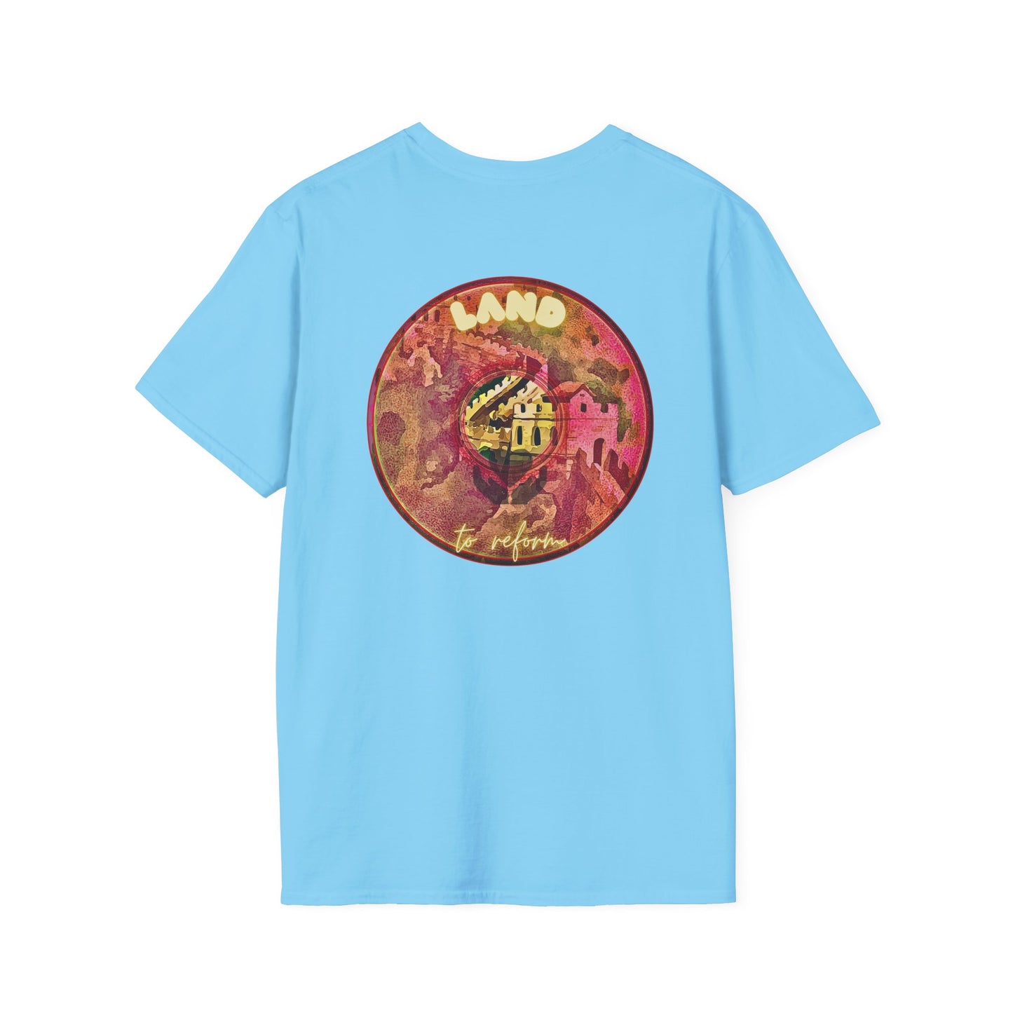 Classic Donut Tee - Unisex Soft-Style - "Donut made with Reforming Dough" - magenta/green donut