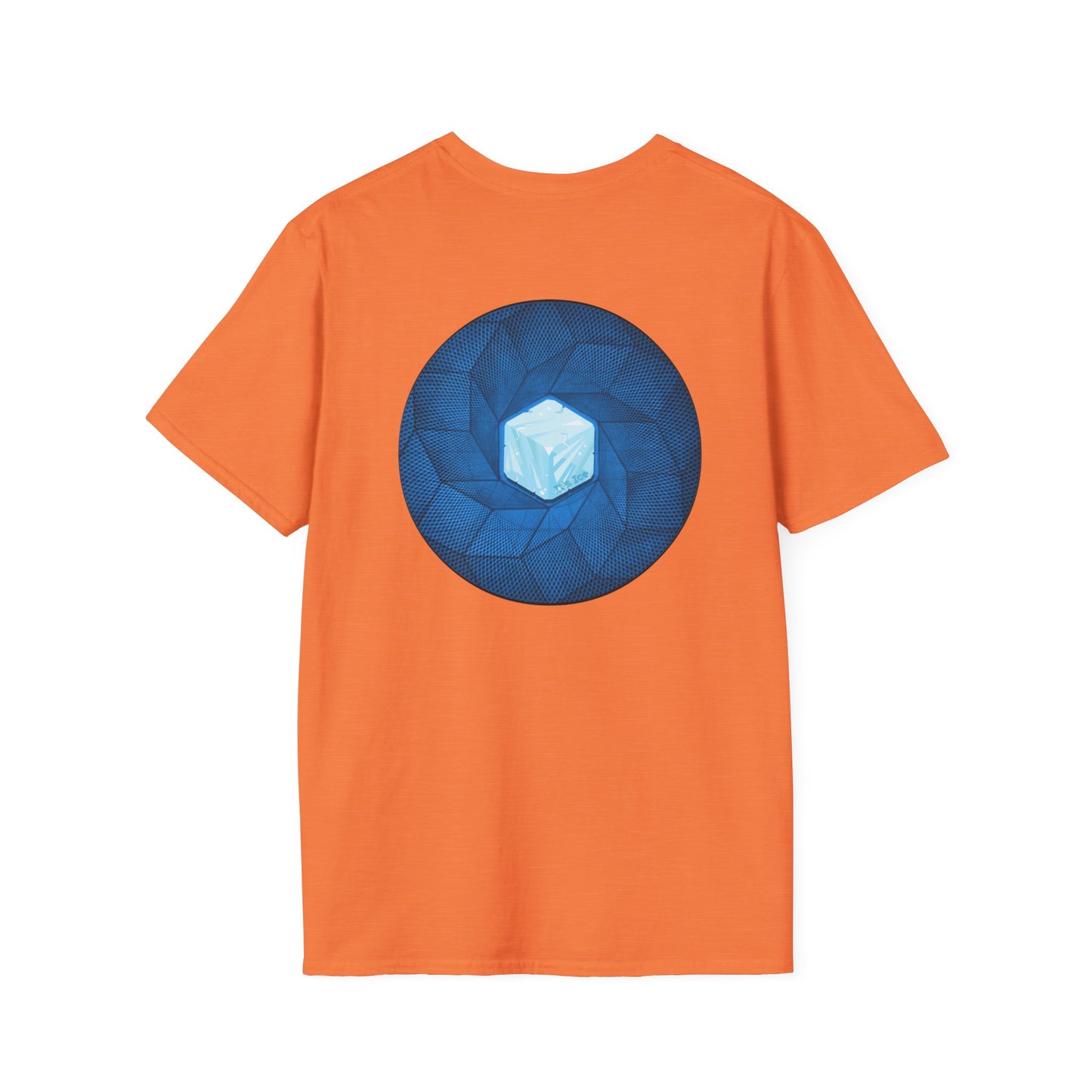 Coffee Traders Tee - Unisex Soft-Style - "Tasty Coffee" - paradoxical donut/cubed blue donut - variant 2 - logo front/It's Ice Cube's back
