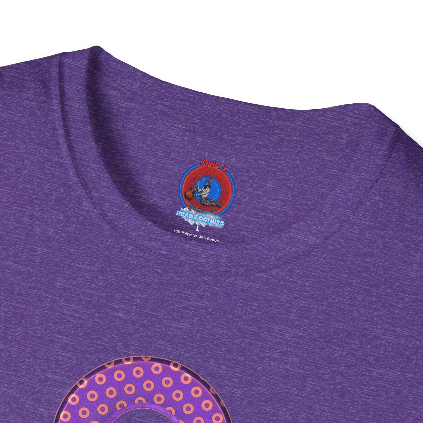 Plain Donuts/Unisex Soft-Style - "Plain Electric Paradoxical Donuts" - light purple/coral donuts