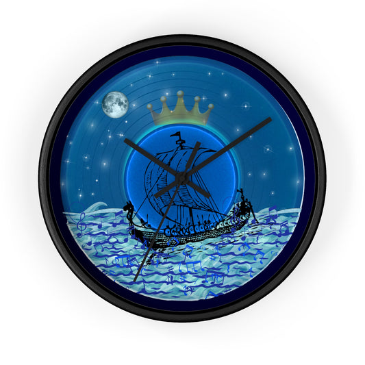 Lumpy Wall Clock - "The Official Donut of the Prince" - blue vivid donut w/midnight blue background