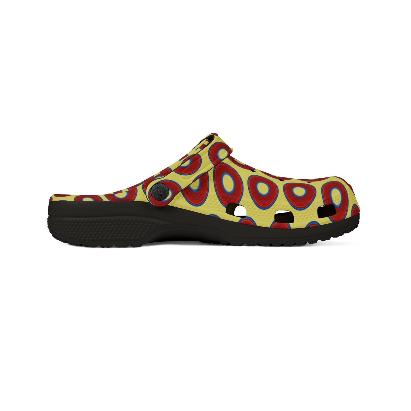 Spatchcocks - donut slip-on shoes - vivid red donuts w/yellow background [unisex]