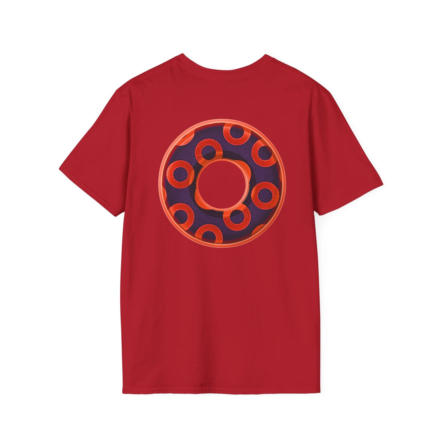 Plain Donuts/Unisex Soft-Style - "Plain Rustic Paradoxical Donuts" - red/midnight blue donuts