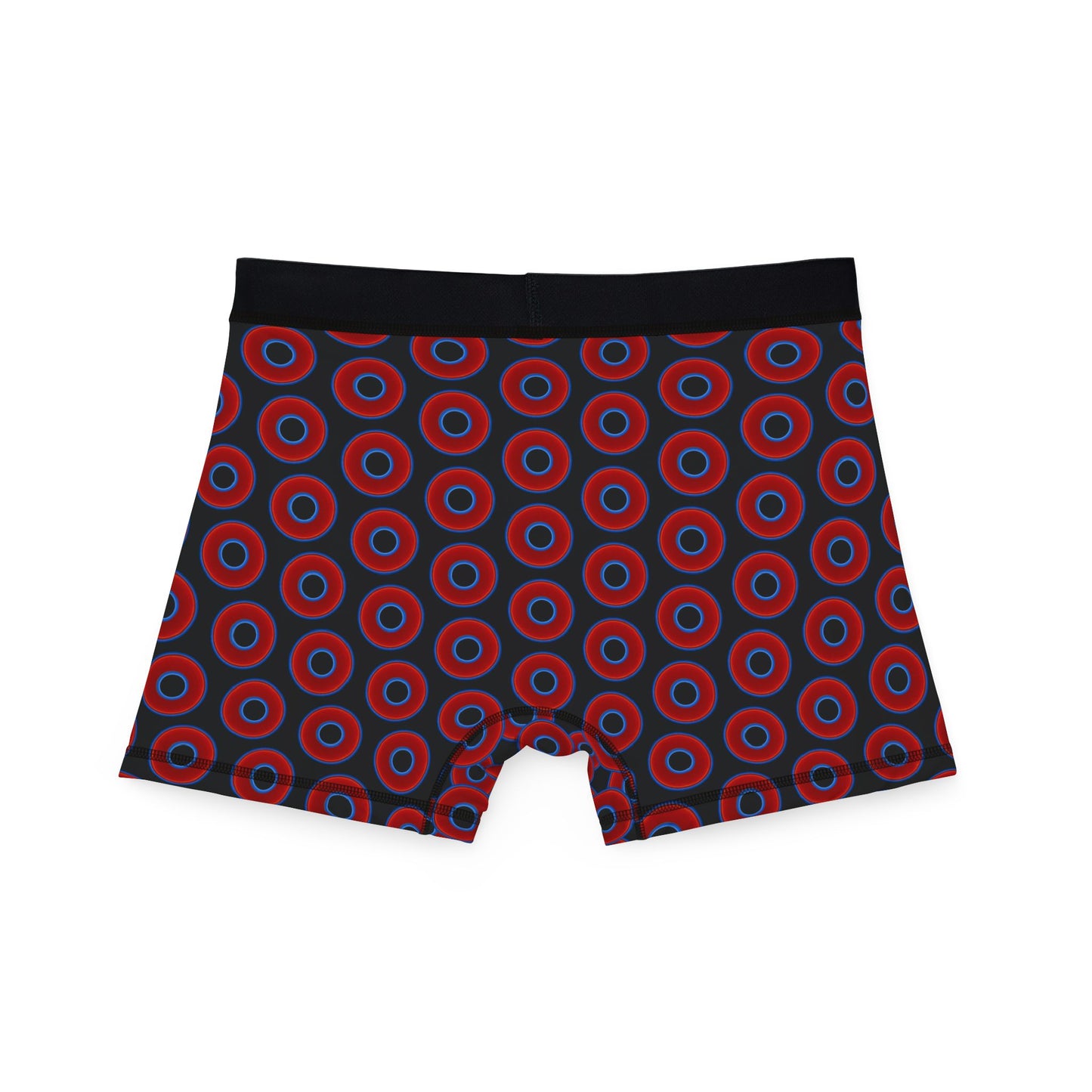 Men's Donut Boxers - red vivid donuts w/black background