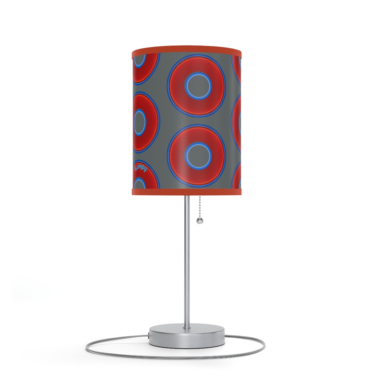 Lumpy Accent Lamps - red vivid donuts w/dark gray background