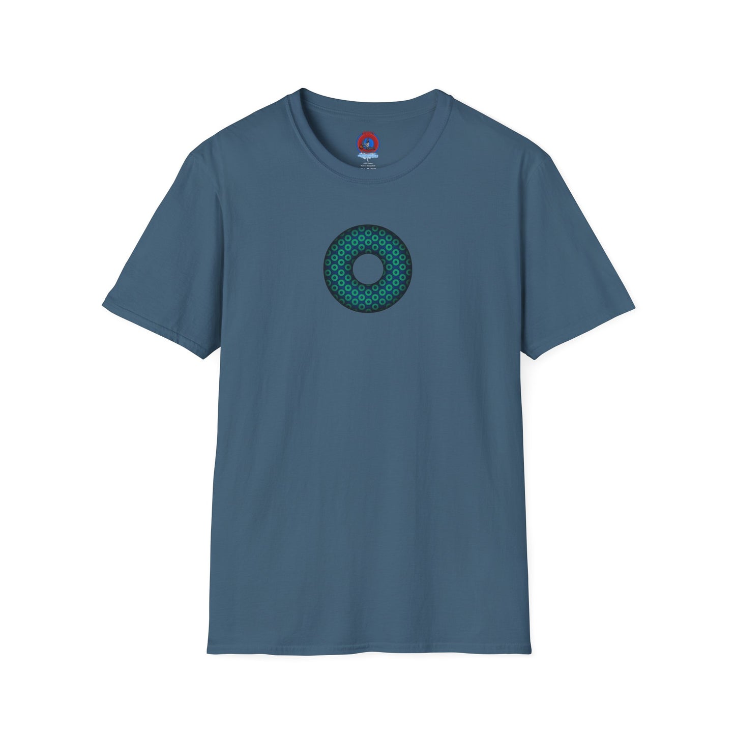 Plain Donuts/Unisex Soft-Style - "Plain Paradoxical Grided Donuts" - dark blue/teal donuts