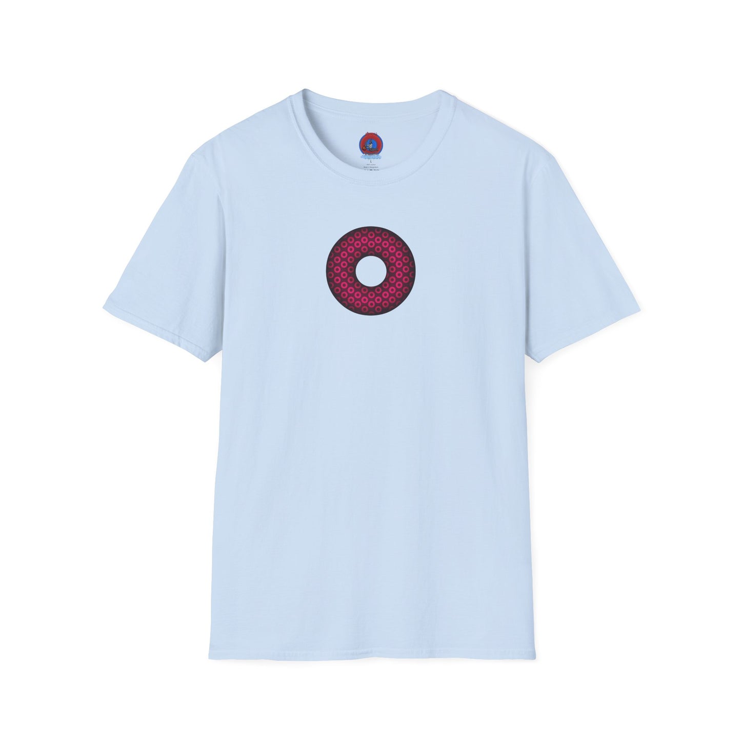 Plain Donuts/Unisex Soft-Style - "Plain Paradoxical Grided Donuts" - pink/burgundy donuts