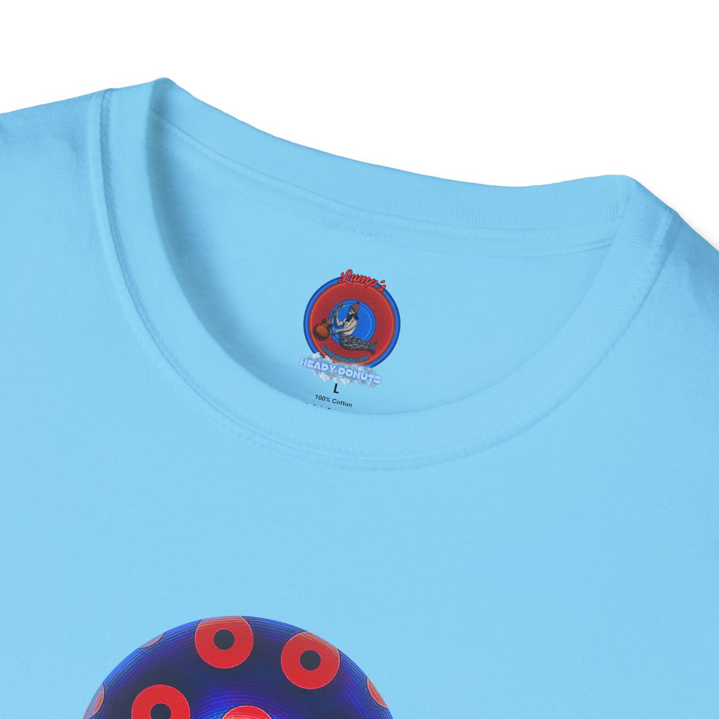 Classic Donut Tee - Unisex Soft-Style - "El Fuego Donut" - paradoxical blue/red donut