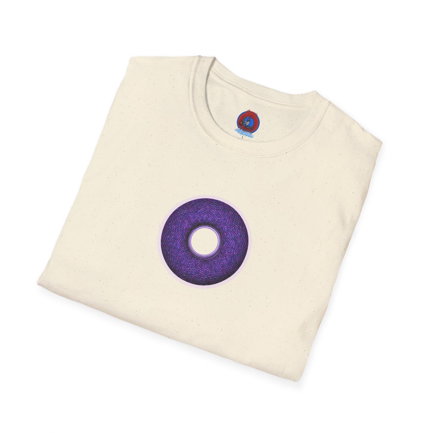 Classic Donut Tee - Unisex Soft-Style - "Plain Pixilated Donut' - purple/light purple pixilated afterglow donut