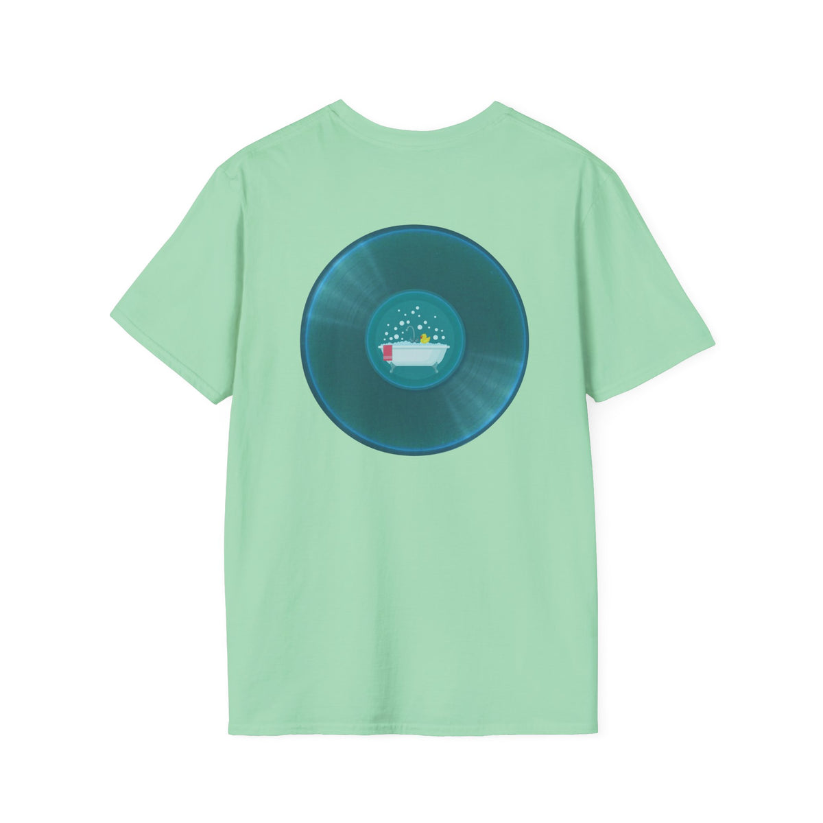 Classic Donut Tee - Unisex Soft-Style - "Bathtub Fun" - dark aquamarine donut