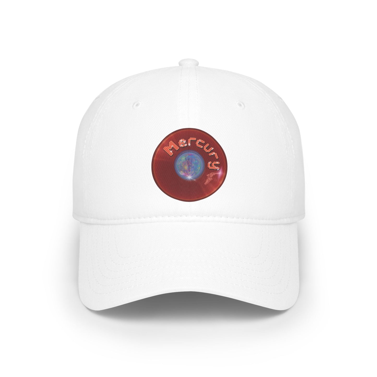 Lumpy Donut Baseball Cap - "Donut of the Gods" - variant 2 - vivid red record donut w/