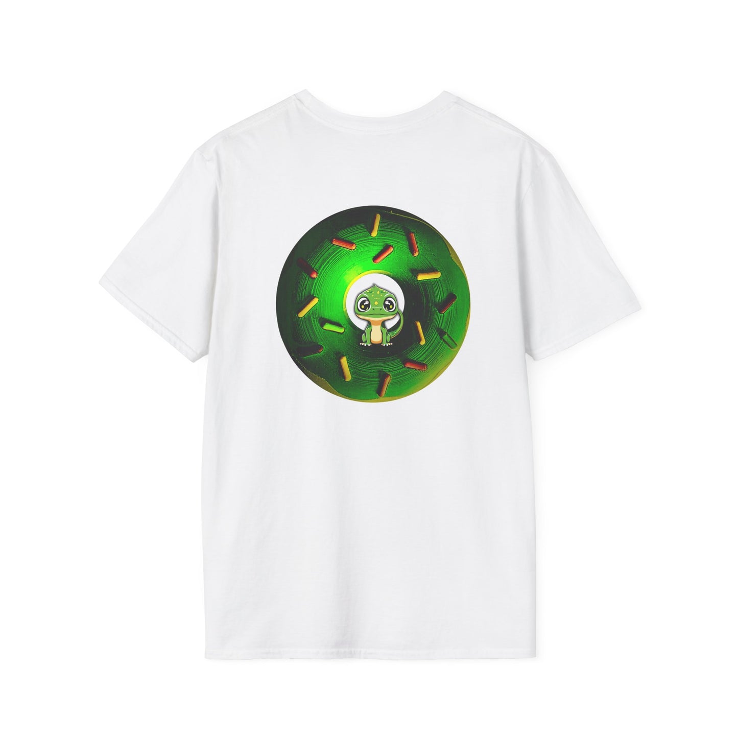 Classic Donut Tee - Unisex Soft-Style - "Baby Rutherford" - green donut - series 1.0
