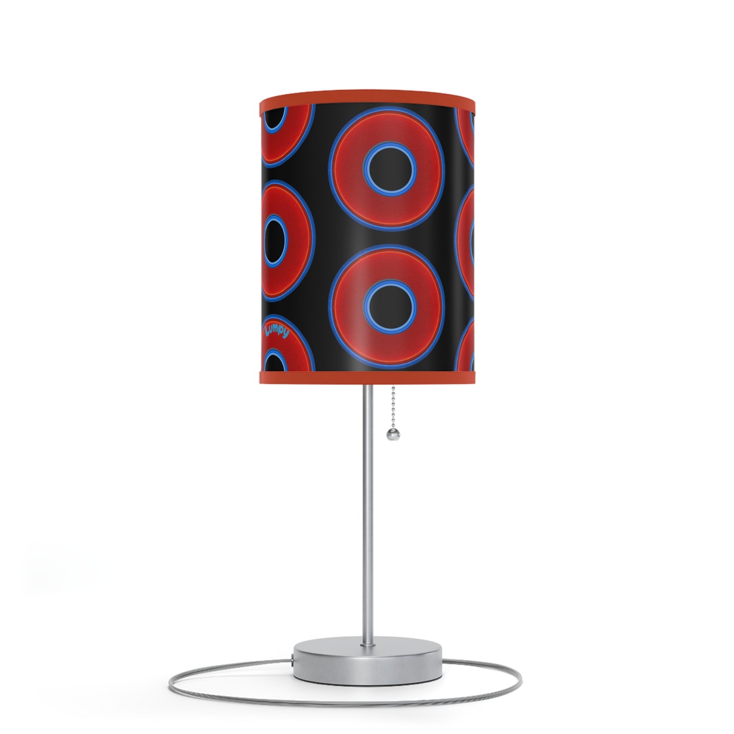 Lumpy Accent Lamps - red vivid donuts w/black background